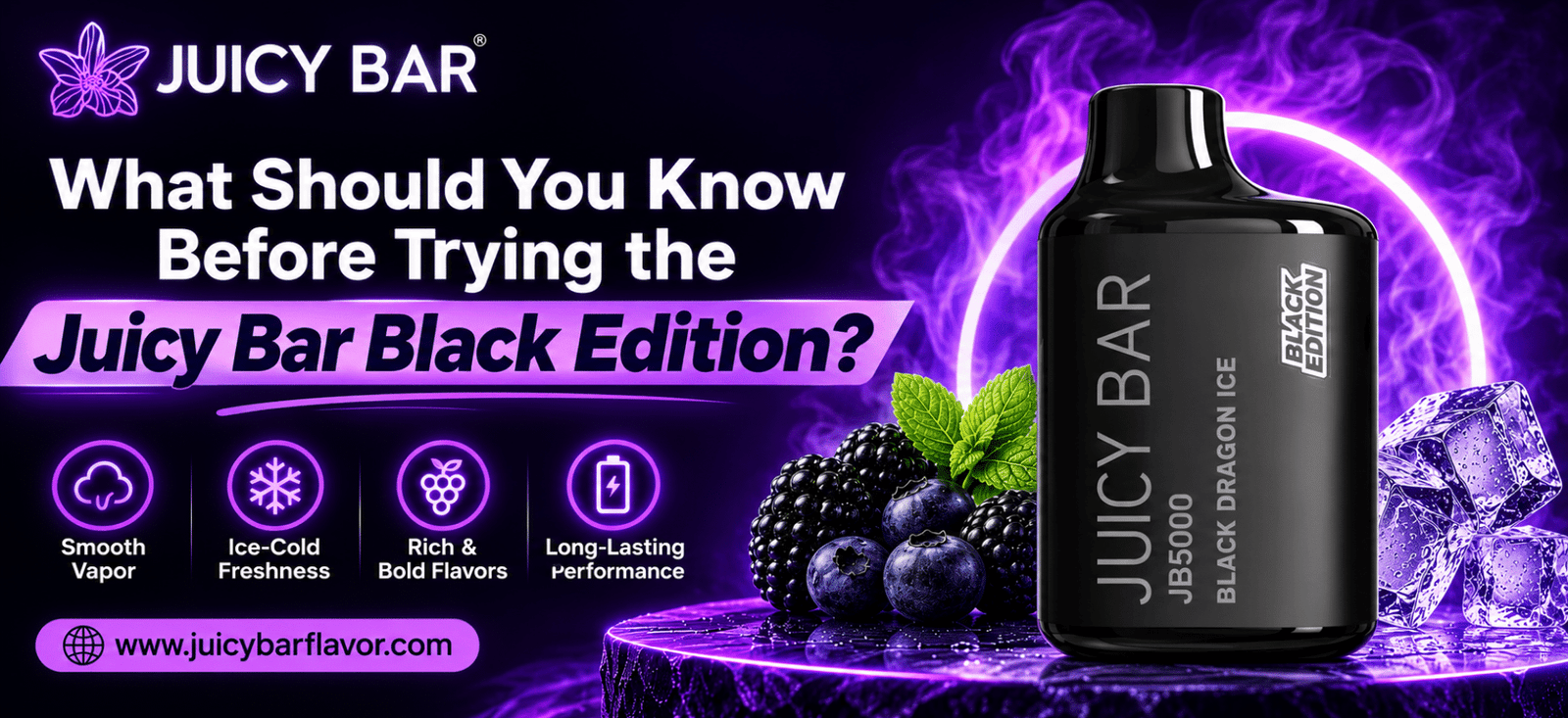 Juicy Bar Black Edition JB5000 Black Dragon Ice featured banner