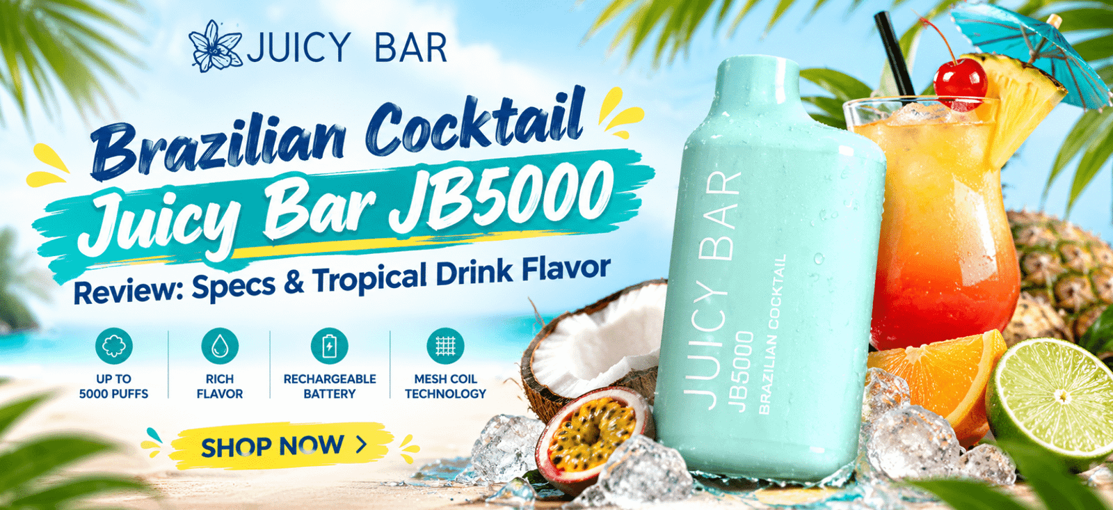 Brazilian Cocktail Juicy Bar JB5000 Review with Tropical Drink Flavor